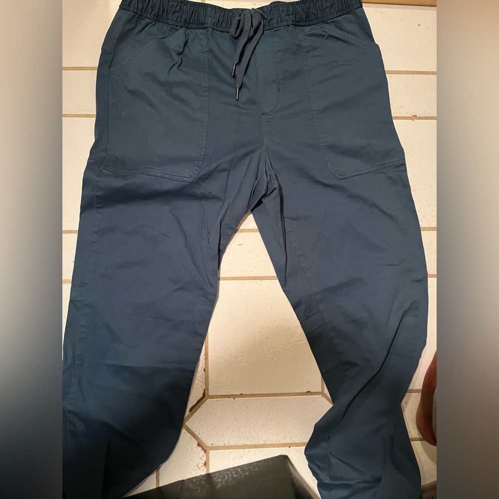 Vince Men's Garment Dye Canvas Jogger L BLUE